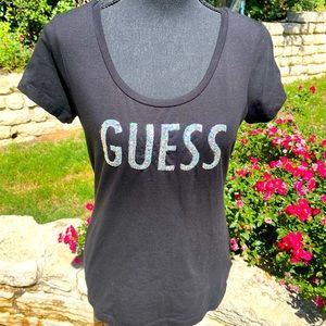 Guess, short sleeve, black, Top, size M